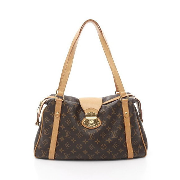 Louis Vuitton Stresa Shoulder Bag Leather Monogram Brown - Picture 1 of 7